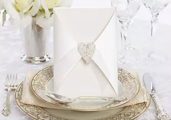 wedding table setting with card 